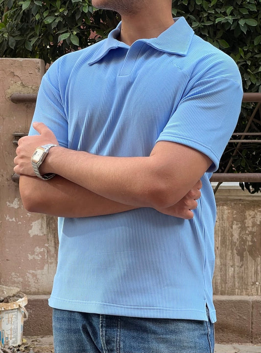 premium cardonne baby blue relaxed polo