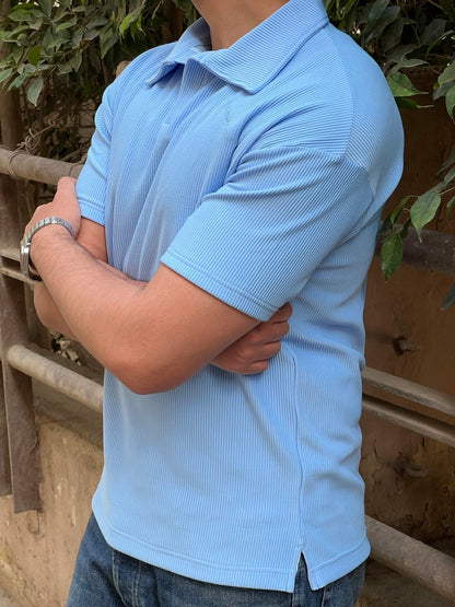premium cardonne baby blue relaxed polo