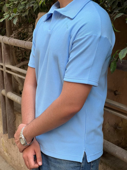 premium cardonne baby blue relaxed polo