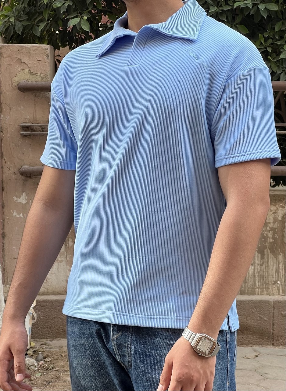 premium cardonne baby blue relaxed polo