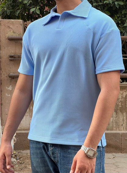 premium cardonne baby blue relaxed polo