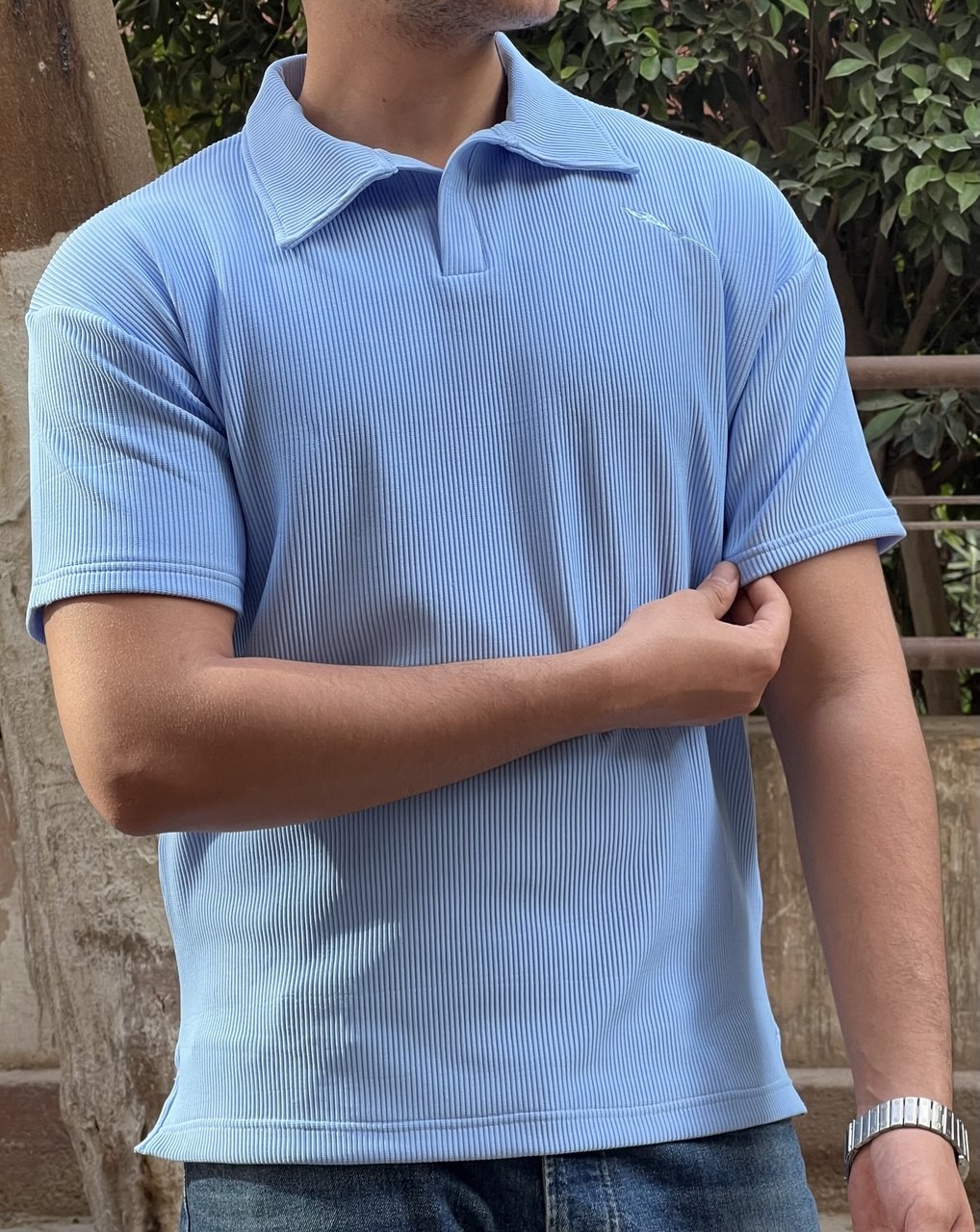 premium cardonne baby blue relaxed polo