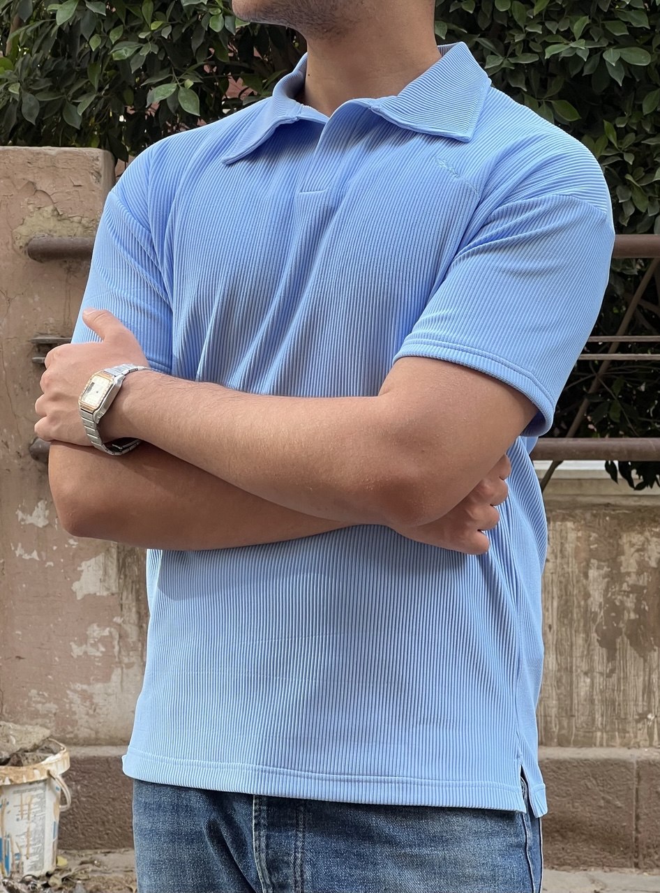 premium cardonne baby blue relaxed polo