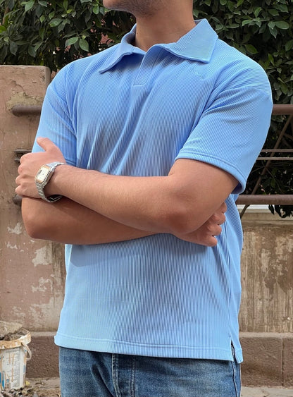 premium cardonne baby blue relaxed polo