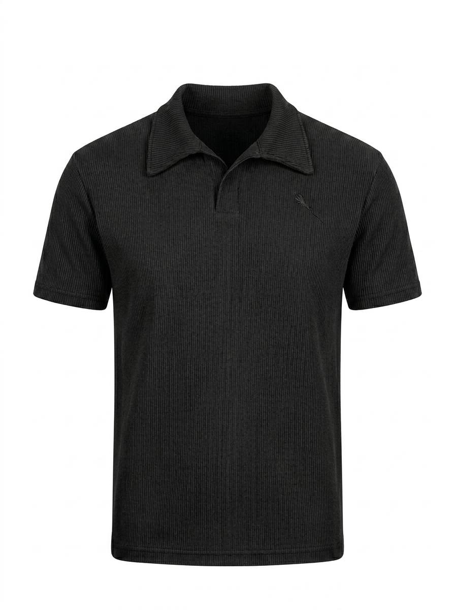 Premium cardonne black relaxed polo