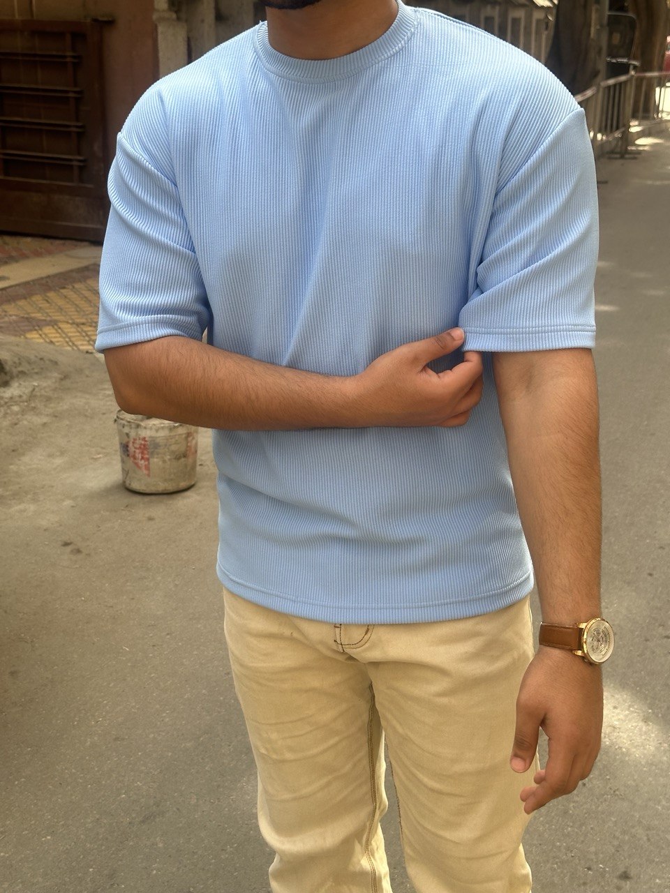 Premium cardonne baby blue oversize round