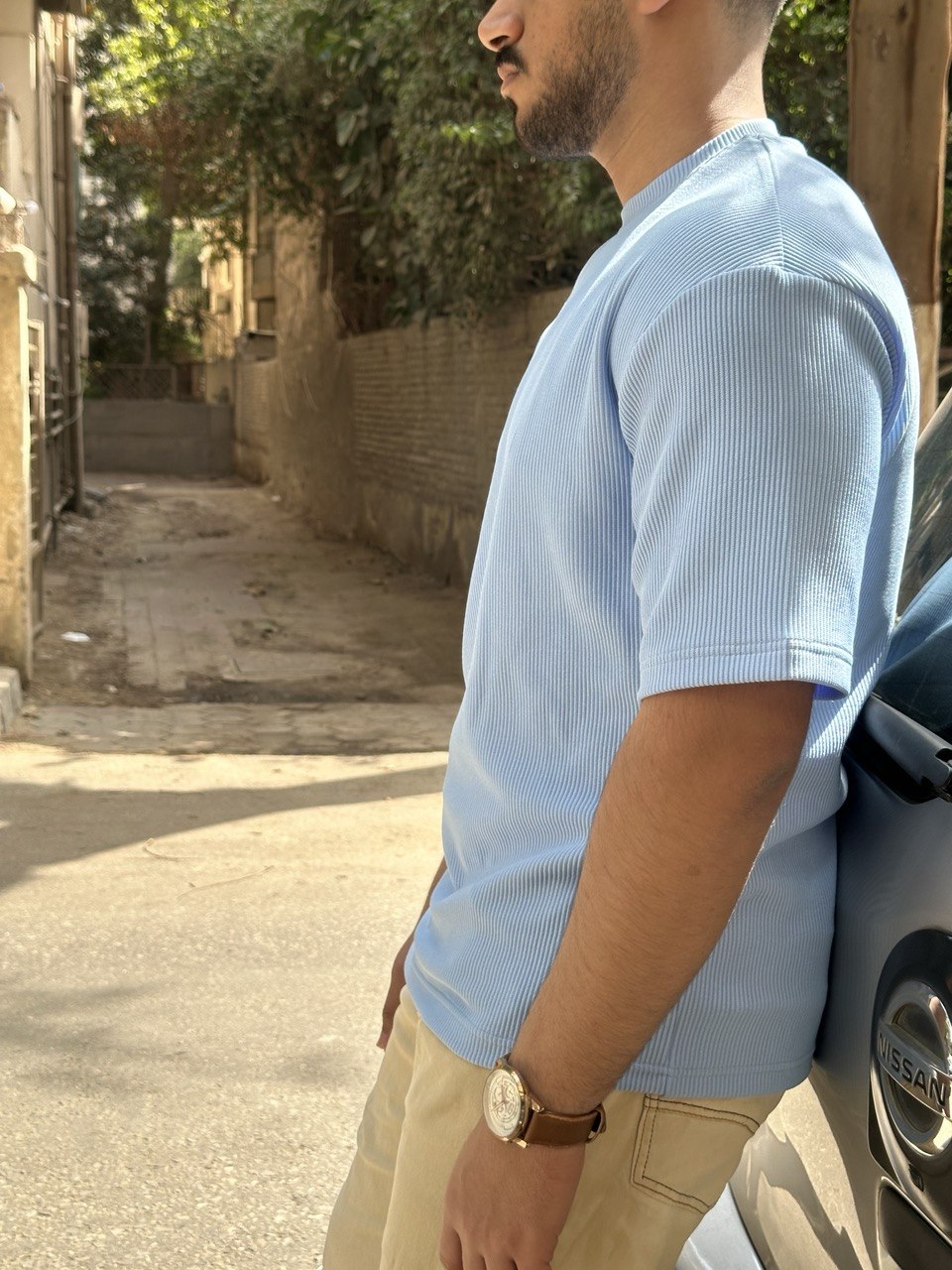 Premium cardonne baby blue oversize round