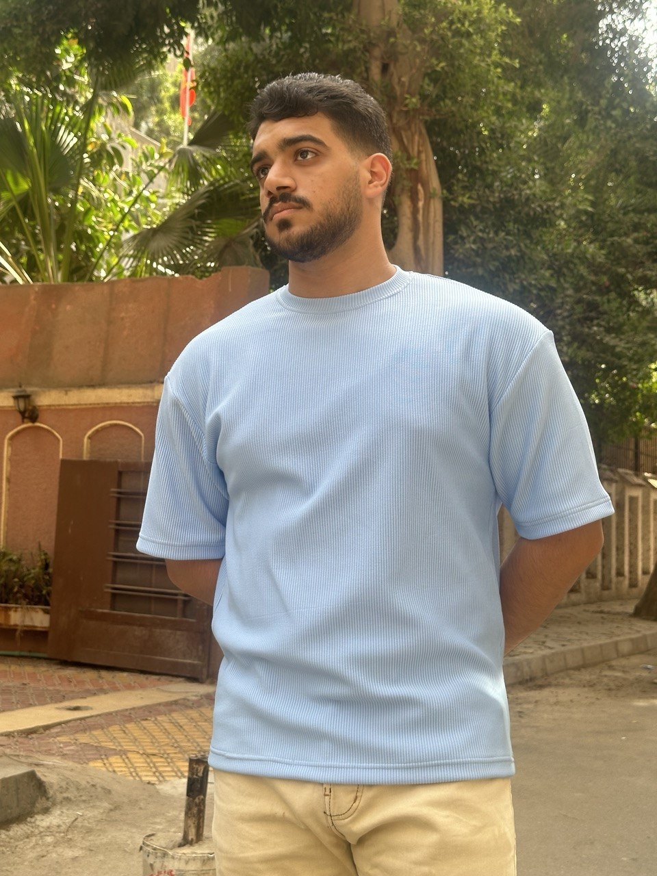 Premium cardonne baby blue oversize round