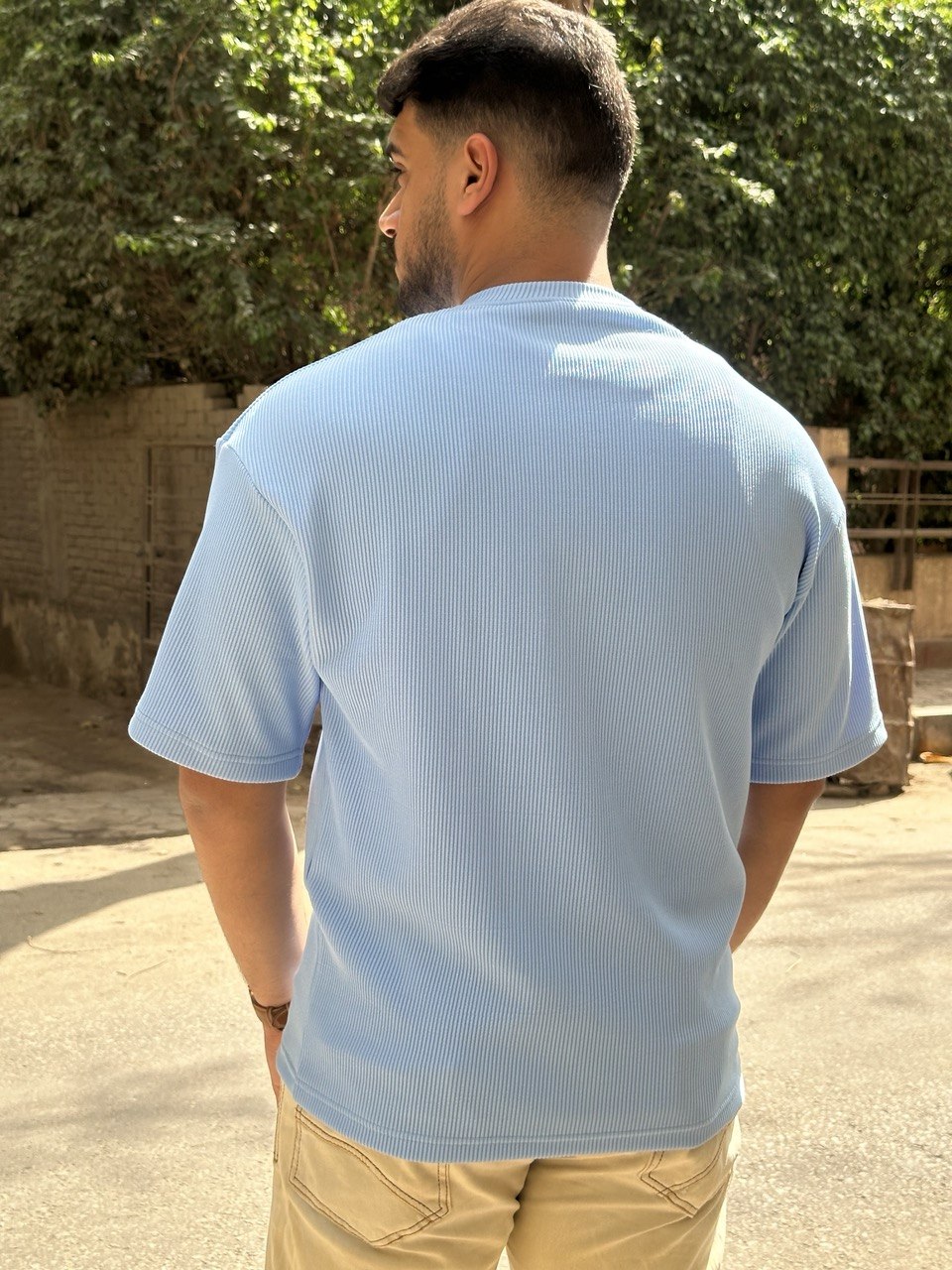 Premium cardonne baby blue oversize round