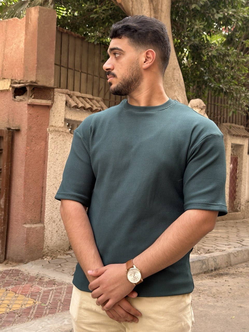 Premium cardonne olive green oversize round
