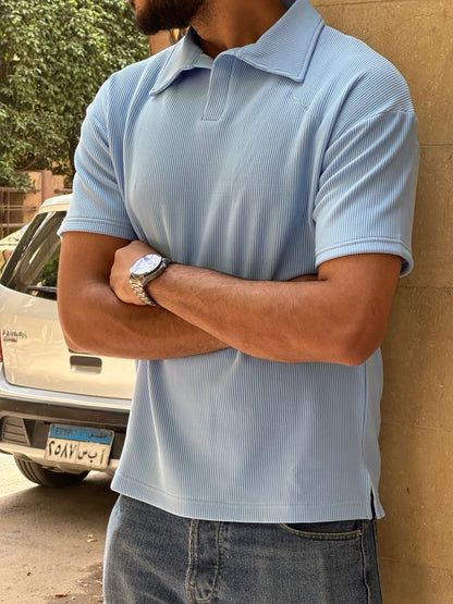 premium cardonne baby blue relaxed polo