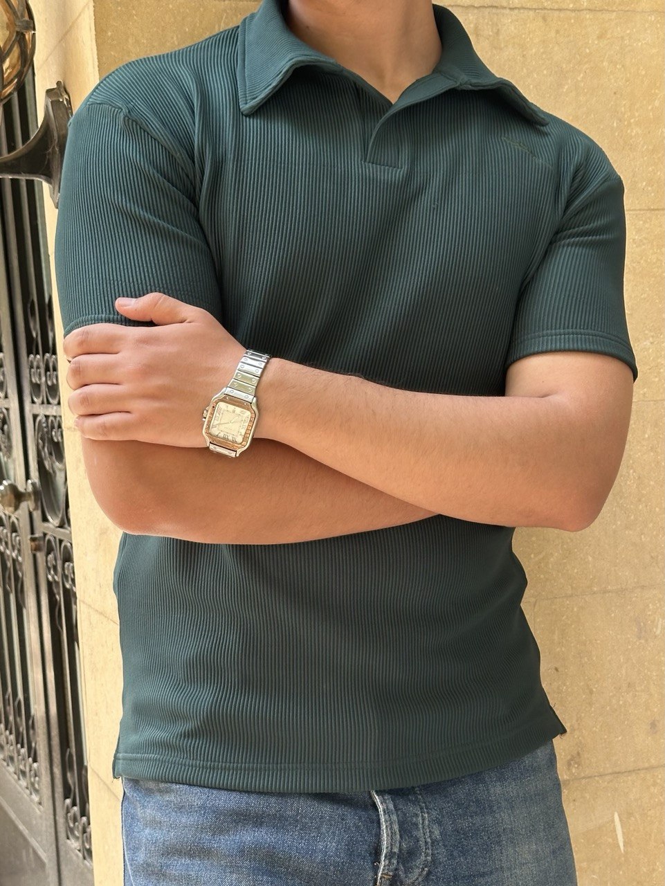 premium cardonne olive green relaxed polo