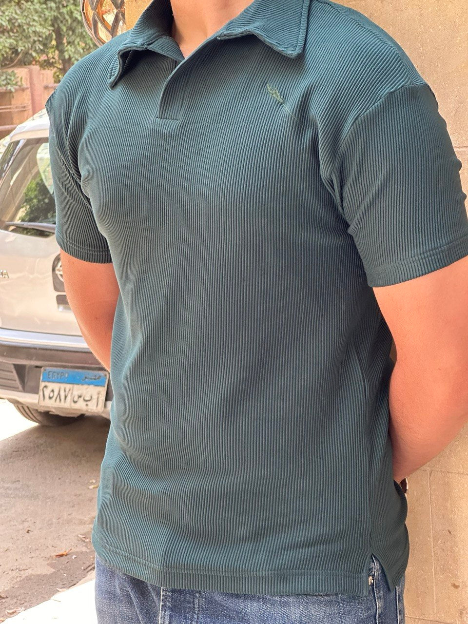premium cardonne olive green relaxed polo