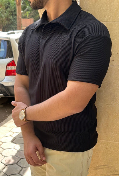 Premium cardonne black relaxed polo