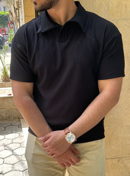 Premium cardonne black relaxed polo
